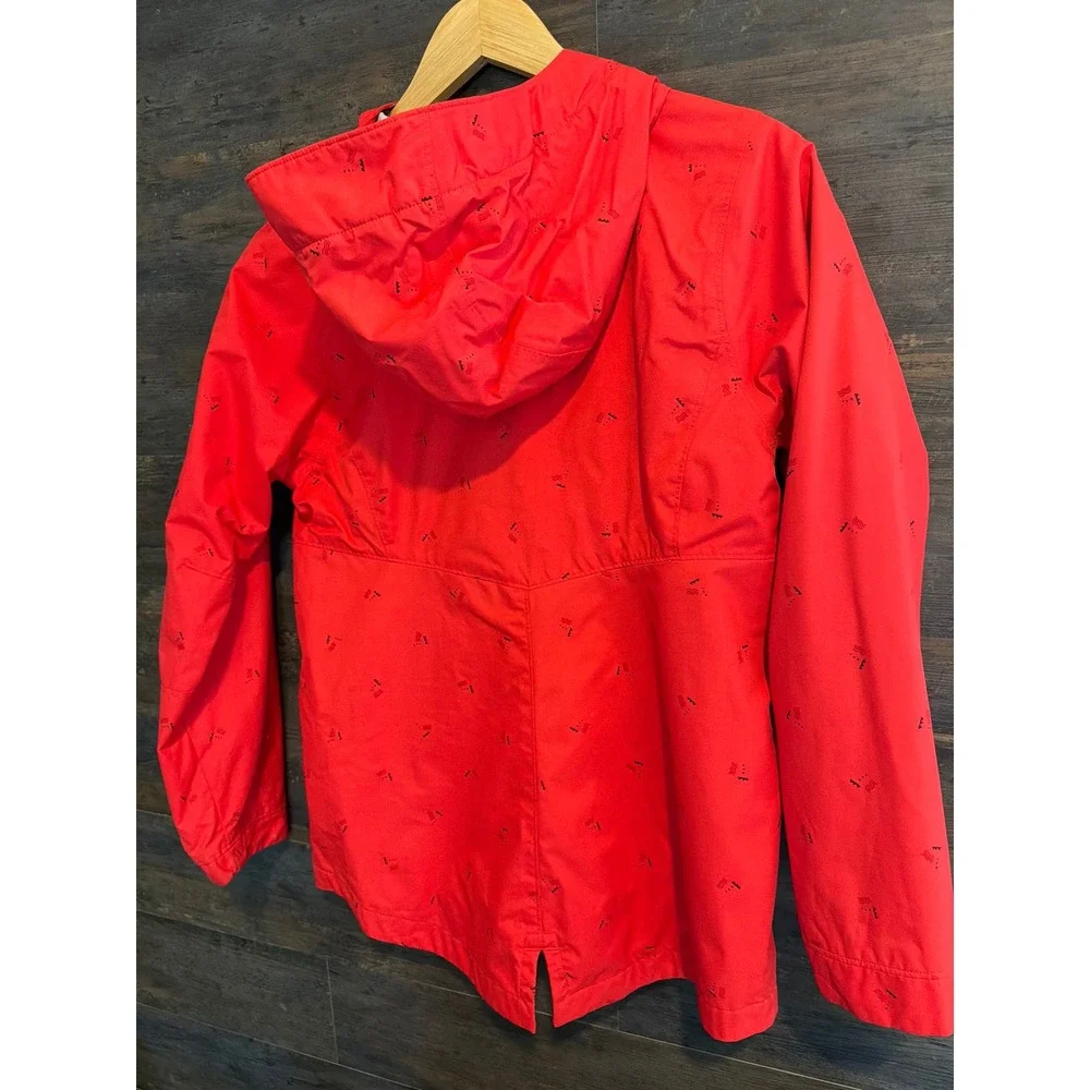 REI Co-op Girls Red Hooded Windbreaker Jacket Mountain Print‎ Size L 14-16